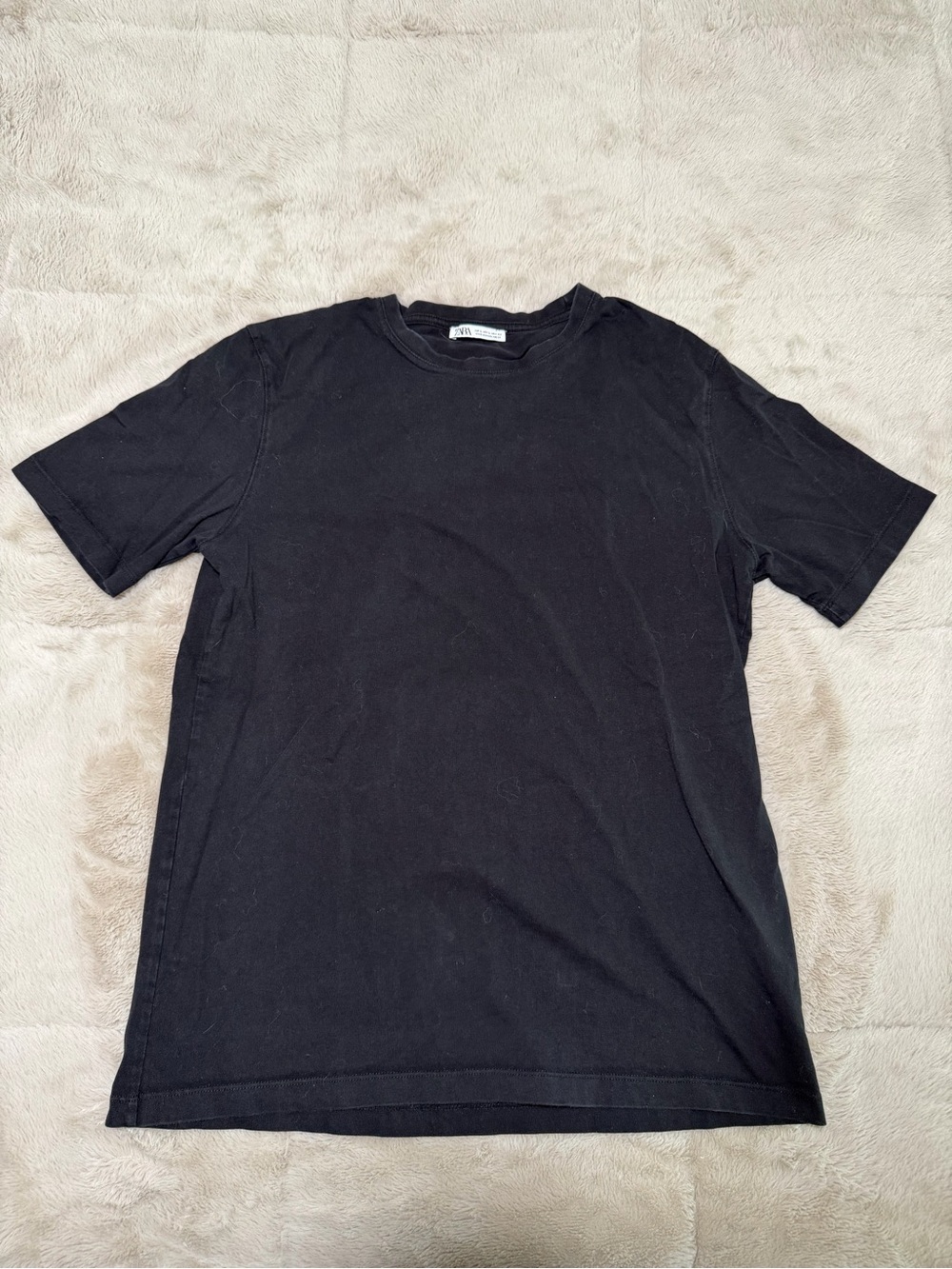 Zara Men's Black Short Sleeve Crew Neck Tee